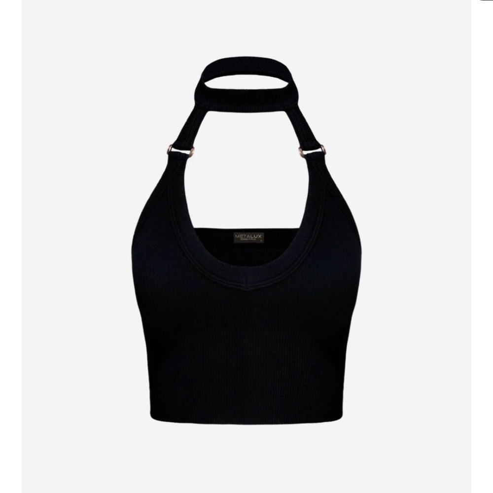 Moto Crop Top, black, new